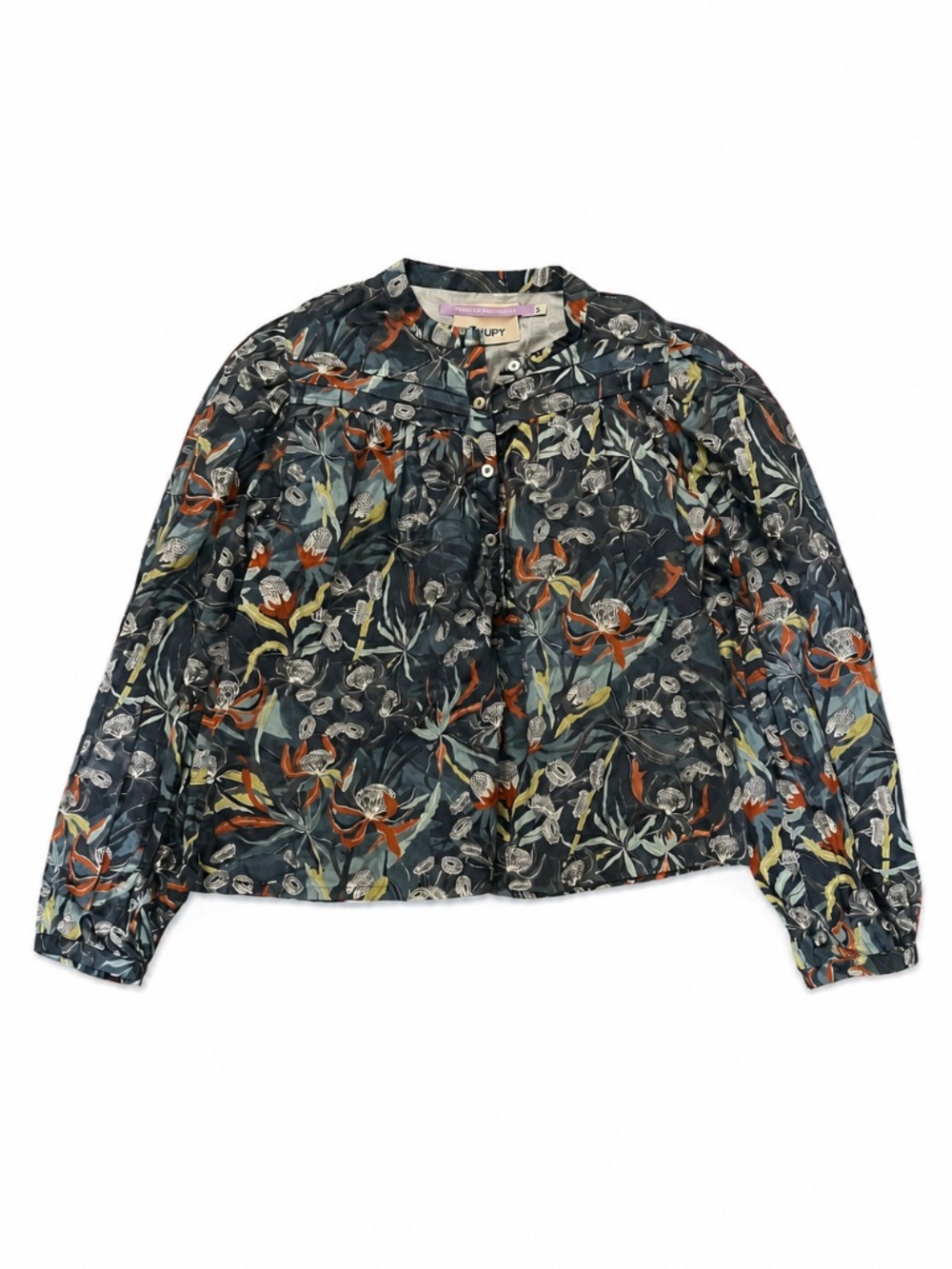 Patagonia Organic Cotton Blouse Floral Navy